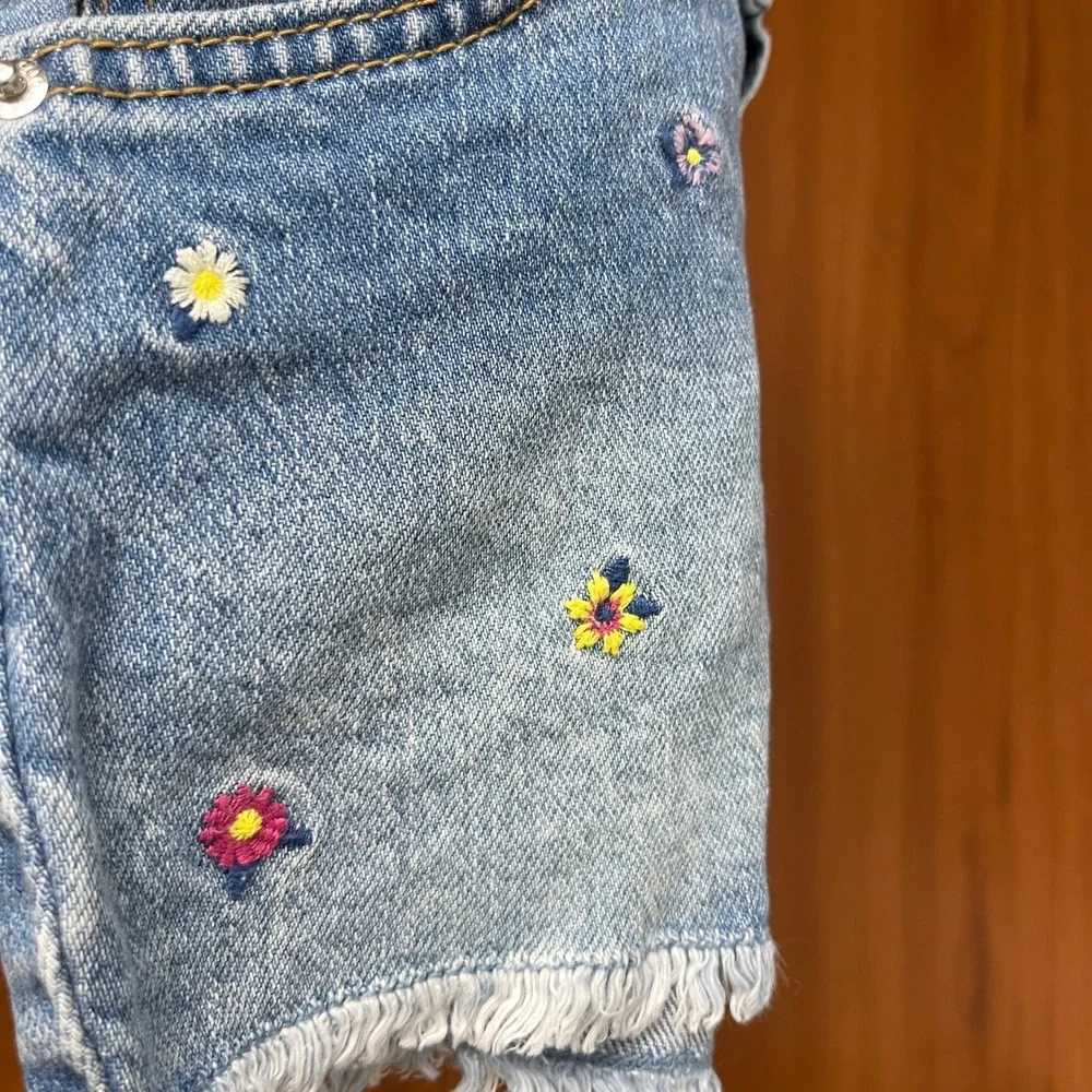 Cat &‎ Jack Girls 5T Tropical Tank Top & Embroidered Denim Shorts Summer Outfit